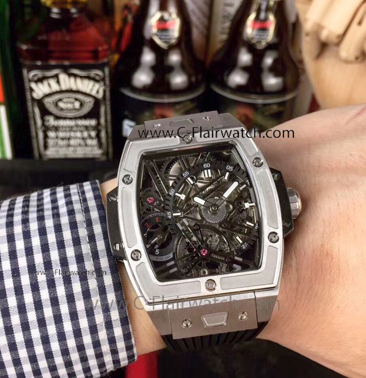 Grade 1A Copy Hublot Spirit of Big Bang Tourbillon Silver Watch